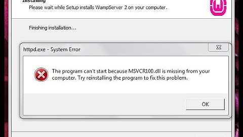 Solve Wamp Error ...MSVCR100.dll.... is Missing