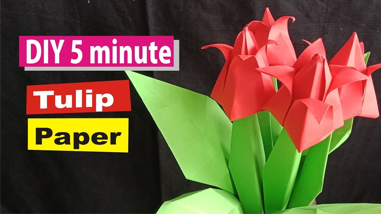  cara membuat origami bunga tulip  YouTube