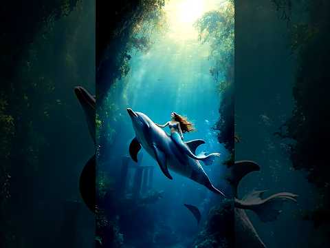 Mermaid Rides Dolphin Through Atlantis Epic Underwater Fantasy Shorts