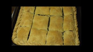 Греческая кухня СПАНАКОТИРОПИТА пирог со шпинатом и фетой 