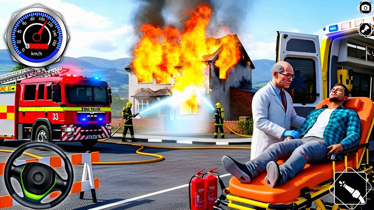 FireFighter Rescue Simulator 3D - Us Emergency 911 Fire Truck Driving - Android Gameplay