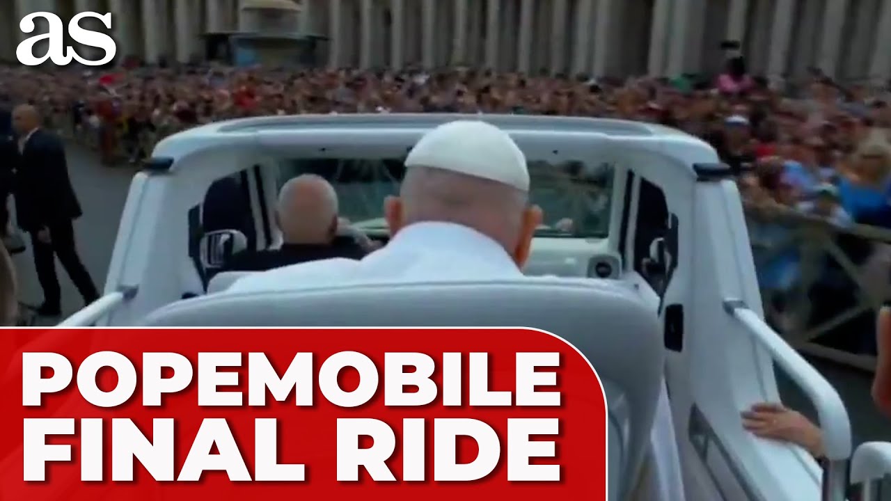 The Pope Rode FULL SEQUENCE of the POPE'S FINAL POPEMOBILE RIDE before his death ...