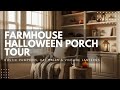 Farmhouse Halloween Porch Tour: Rustic Pumpkins, Hay Bales & Vintage Lanterns