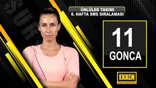 Survivor 2021 8.Hafta SMS sıralaması( Ünlüler-Gönüllüler)