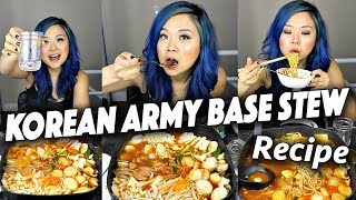 Korean Army Base Stew (Budaejjigae) #VEGAN Recipe + Mukbang (Eating Show)