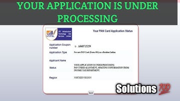 YOUR APPLICATION IS UNDER PROCESSING ll Application is received and is under verification  solution