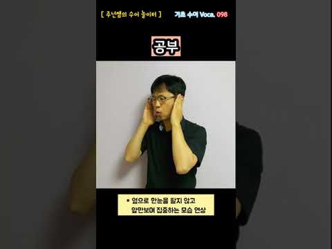 [ 기초 수어 Voca ] 098. 공부 - 수화배우기 [주넌쌤의 수어놀이터]