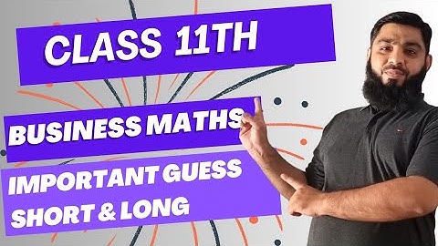 Class 11th Business Mathematics l Commerce l I . Com part 1 important Guess Paper 2026