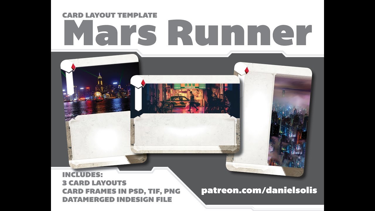 Card Design Layout Template "Mars Runner" [Patreon Download]