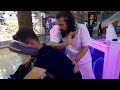 Massage theraphy on chair  turkish asmr head  back massage