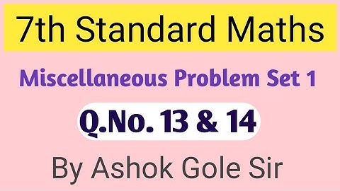 Miscellaneous Problem Set 1 (Q.13 & 14) | 7th Standard Maths