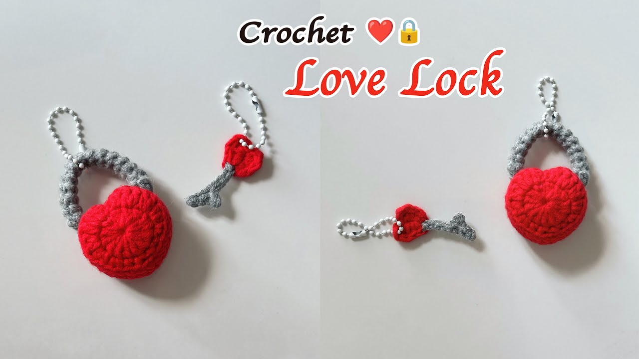 Easy Crochet Love Lock Keychain ❤️🔒 | Cute Valentine Gift for Beginners