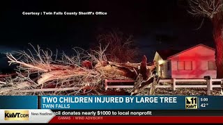 Severe weather leaves two children severely injured