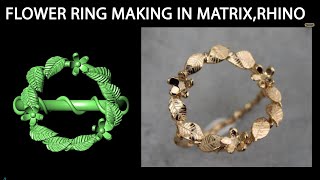 Flower Ring making is matrix, Rhino easy way.