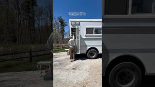 A realistic lunch break from the van. #remotework #ambulanceconversion #homeonwheels