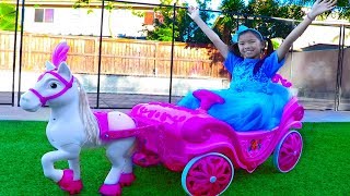 Wendy Pretend Play w/ Princess Ride On Horse Carriage & Dress Up Kids Toy