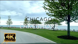[4k] Chicago Ambience Driving Tour - Scenic Lakeshore, Skyline and Suburban. w/ Relaxing Music.