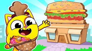 let s play cafe cardboard food adventure kids songs nursery