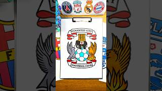 ASMR Coloring COVENTRY CITY Logo 🐘🏰⚽️ Satisfying English Football Art #shorts