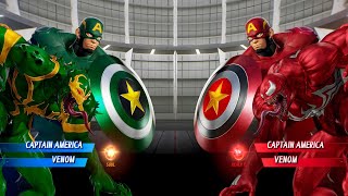Captain America Vemon (Green) vs. Captain America Venom (Red) Fight  Marvel vs Capcom Infinite