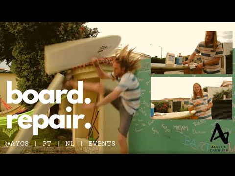 Surf: Tutorial BOARD REPAIR | Surfboard reparieren | Ding Repair | Solarez | Epoxy | Polyester