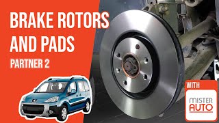 How to replace the front brake discs and pads Partner mk2 🚗