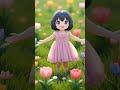 Beautiful little girl in beautiful garden 🌺✨🌸