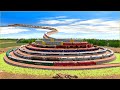 Railroad Spiral Pyramid Track-The Train Descends From the Sky of Heaven | Trainz Simulator 2019
