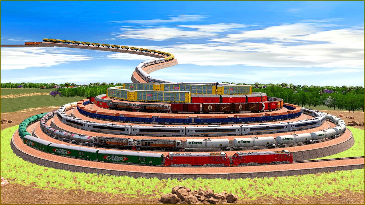Pyramid Track Railroad Spiral Pyramid Track-The Train Descends From the Sky of Heaven ...