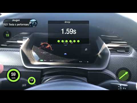 Tesla Model S Performance p100d ludicrous + and launch control  mode 0-100 kph with dragy!!