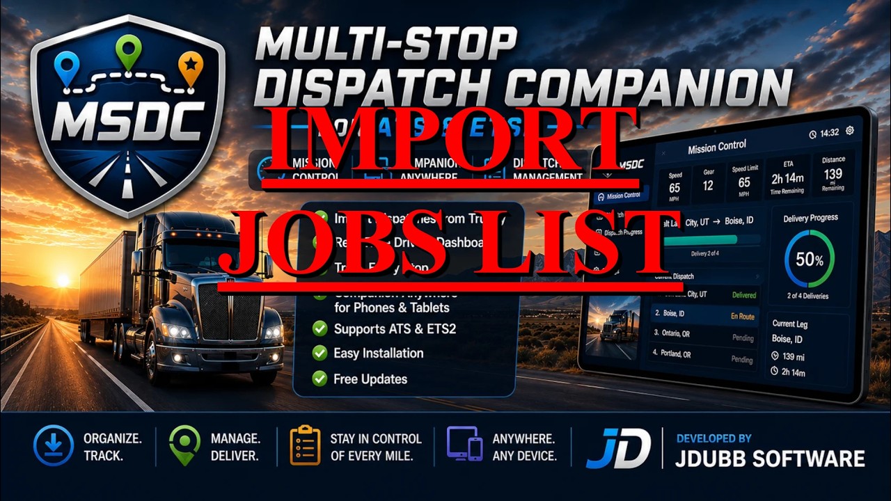 Import Jobs List - Multi-Stop Dispatch Companion