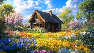 Relaxing Jazz Piano Music 🌸 Cozy Spring Cabin in Flower Garden | Soft Jazz & Nature Ambience screenshot 3