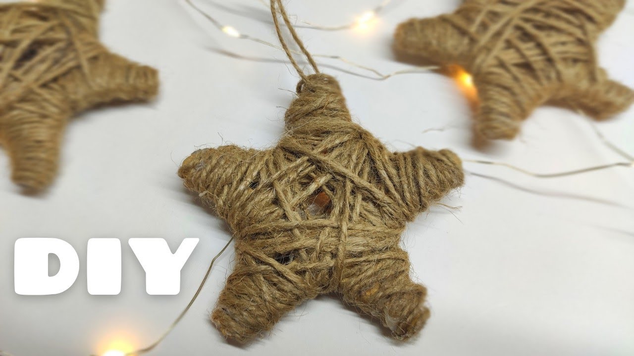 DIY ДЕКОР НА НОВЫЙ ГОД ИЗ ДЖУТА | DIY String Star Ornaments - YouTube