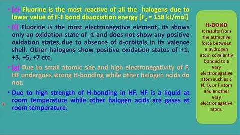 ANOMALOUS PROPERTIES OF FLUORINE