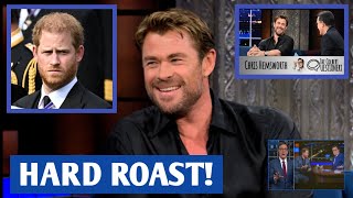 Chris Hemsworth Completely HUMILIATED Prince Harry On the Stephen Colbert Questionert Session.
