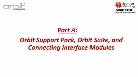 Solartron Orbit Network Training - Connecting Orbit to Software:  Part A