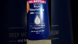 Nivea Rich Nourishing Body Milk. Best For Dry To Very Dry Skin.