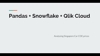 Data Analytics with Qlik Cloud + Pandas + Snowflake