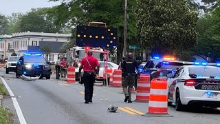 BSO: Macon man crashes into utility pole during police chase, closing major Macon road for hours