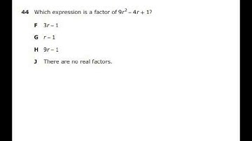 2018 Staar Released Exam Algebra 1 #44