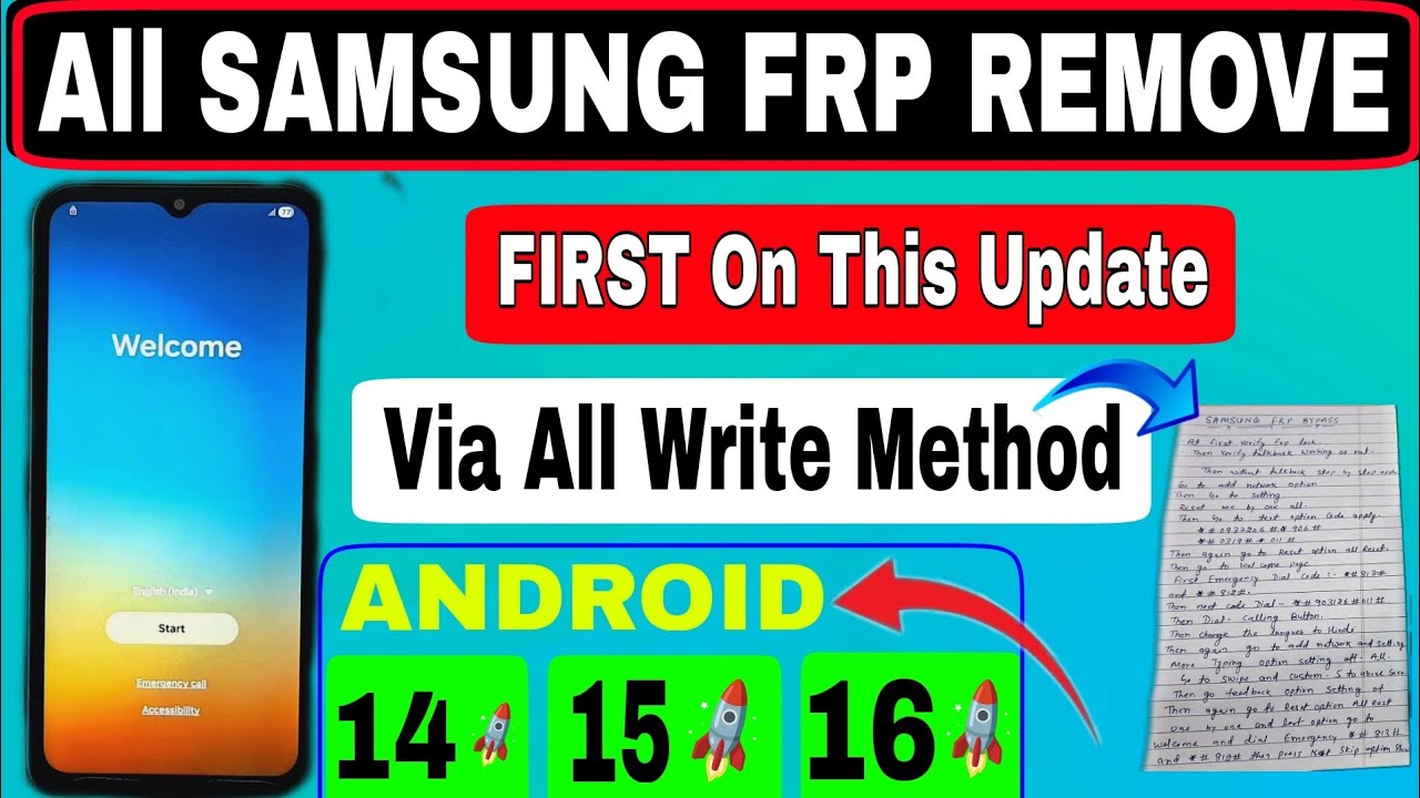 🆕Samsung FRP Bypass 2026 | Works On Android 14,15 & 16 | Write Method Full | No PC - No Need Tool