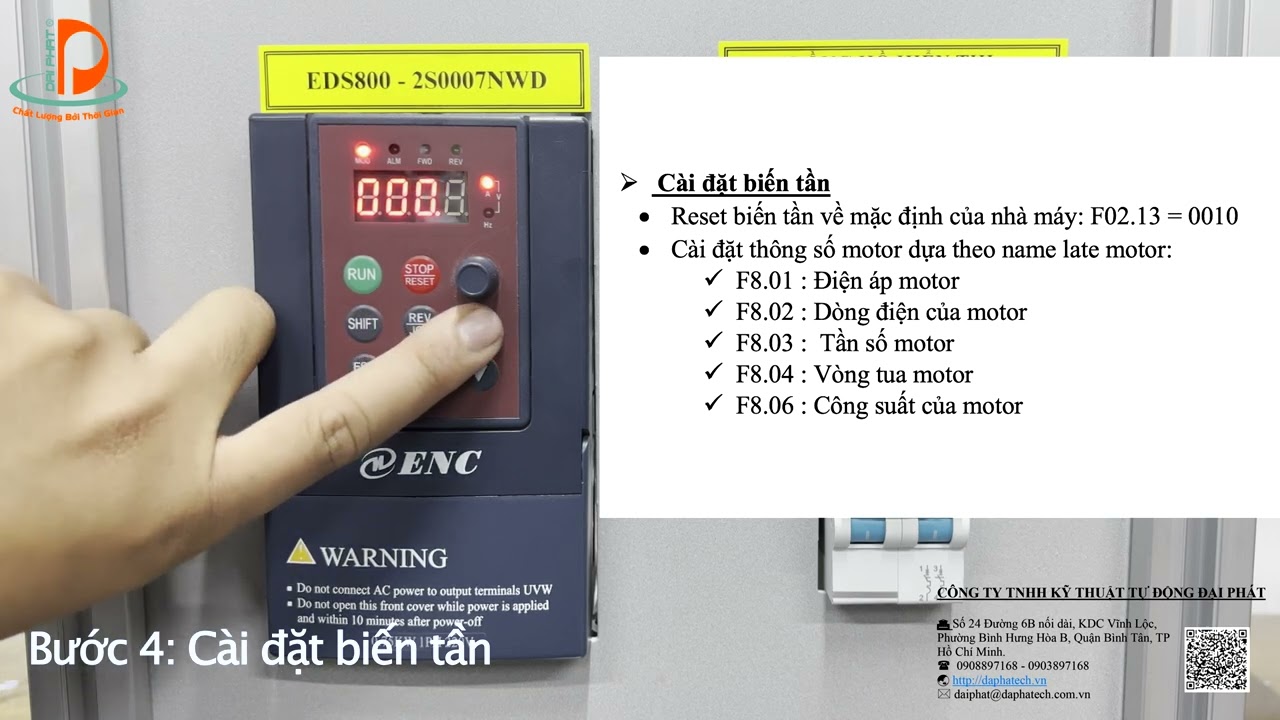 ✨ HƯỚNG DẪN CÀI ĐẶT DÒNG BIẾN TẦN ENC EDS800 CHẠY ON/OFF BẰNG NÚT NHẤN ✨