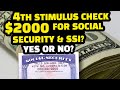 New 4th Stimulus Check Update $2,000 Latest Social Security, SSDI, SSI  2024 News