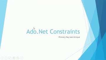 Ado Net 01 Constraints PrimaryKey Unique