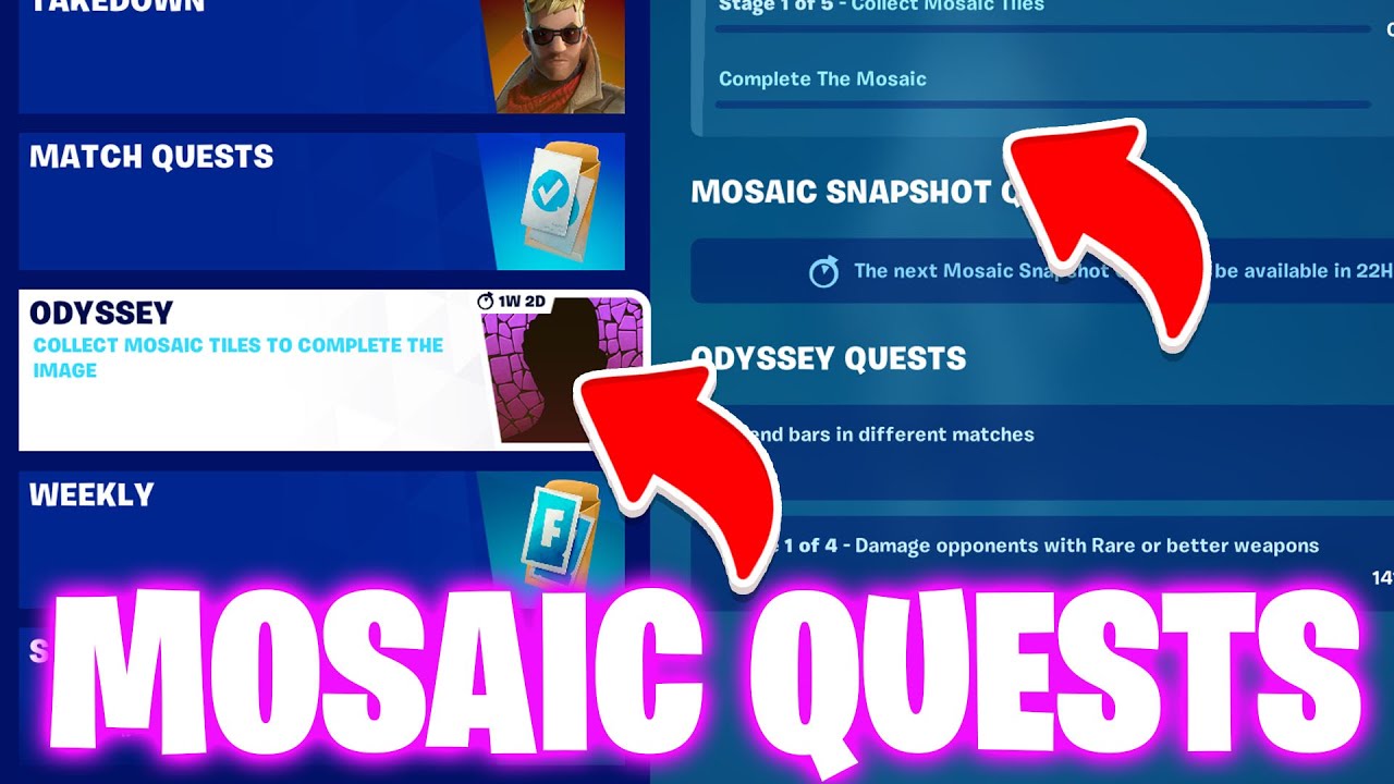 How To Complete MOSAIC SNAPSHOT QUESTS in Fortnite odyssey Quests in