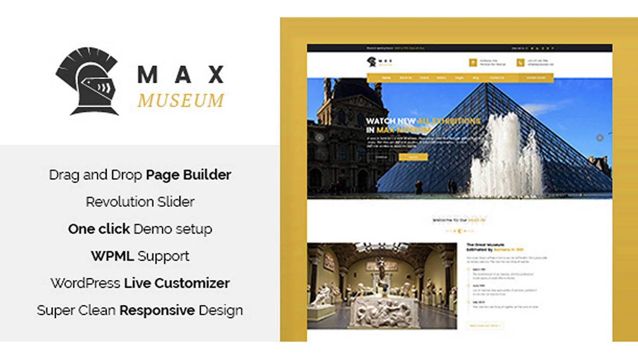 Max Museum History & Archeology WordPress Theme Themeforest Website