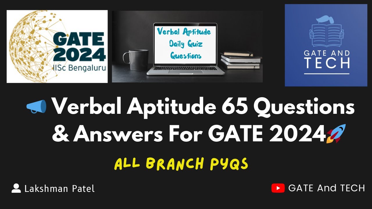 Verbal Aptitude 65 Questions & Answers In One Video | GATE 2024 - YouTube