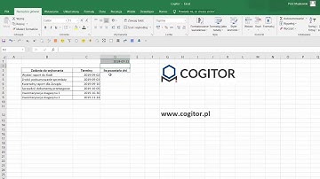Jak Excel pomaga monitorować terminy - Funkcja Dziś