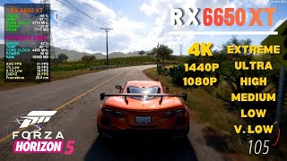 RX 6650 XT + Ryzen 5 5600 - Forza Horizon 5 | 4K + All Settings