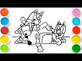 How To Draw Bingo Heeler | Bluey , Painting &amp; Coloring For Kids and Toddlers_ Child Art 🐋🌈🎨